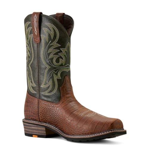 Ariat Men`s Ironside Brown Croco Print 11In Top Square Steel Toe Work Boot3