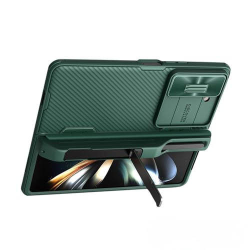 Coque Samsung Galaxy Z Fold5 antichoc verte avec porte-stylo et béquille
