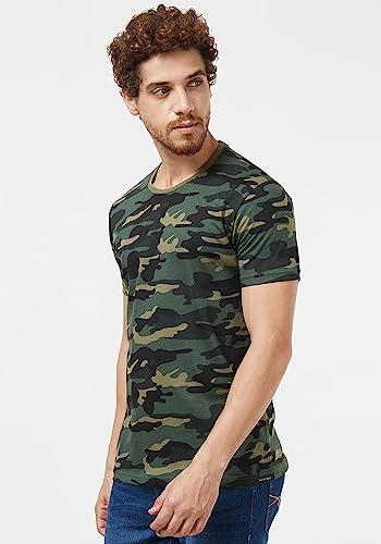 Image of Wear Your Opinion Men's Cotton Half Sleeve T-Shirt with Camouflage Army Style Print