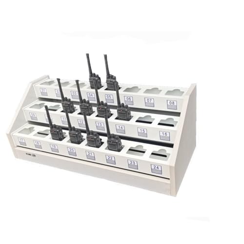 Universal Walkie Talkie Holder - Two Way Radio Case, Multi-Grid Organizer, Wall Mounted Microphone Hanger