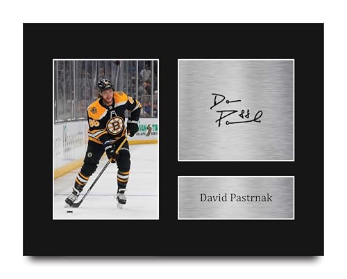 HWC Trading David Pastrnak Boston Bruins Gifts Printed Signed Autograph Picture for Ice Hockey Fans - US Letter