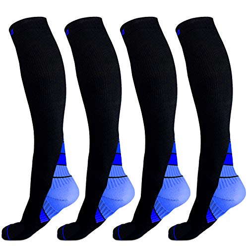 Double Couple 4 Pairs Compression Socks for Men and Women 20-30 mmHg Medical Compression Stockings for Sports Nurses Circulation Flight