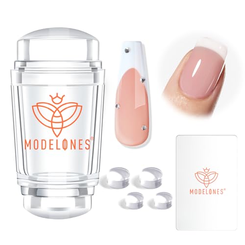 modelones French Tip Tool- 6 Pcs Nail Stamp French Manicure Kit Suitable for DIY Together with Gel Nail Polish Art Tips Printing Tool Kit