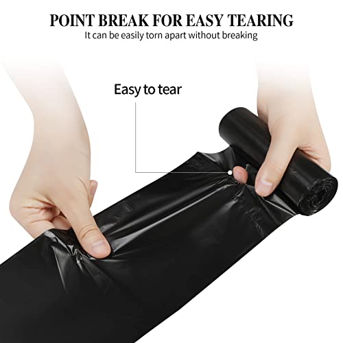 5 Rolls Small Trash Garbage Bags, 4 Gallon Strong Thin Material Disposable Kitchen Garbage Bags, Durable Plastic Trash Bags for Office Home Bedroom Garden Waste Bin, 200 Counts (Black) - Thumbnail 3