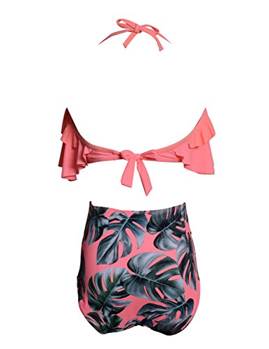ICOOLTECH Baby Girls Bikini Swimsuit Set Family Matching Mother Girl Swimwear (Pink-Girl, 4-5 T) - Thumbnail 5