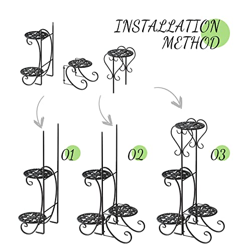 JOENCOST 4 Tier Metall Pflanzenständer Blumenregal Pflanzenregal, 115cm