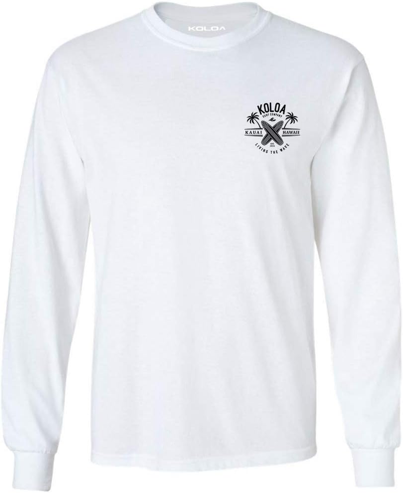 Koloa Surf Mens Kauai Surfboards Logo Long Sleeve Heavy Cotton Tee in Reg, Big and Tall