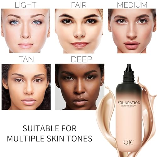 Preocea Liquid Foundation, QIC Full Coverage Soft Matte Foundation, 24HR Long Lasting Face Foundation, Moisturizing Waterproof Makeup Foundation for Women, 30g, M01 Ivory - Image 8