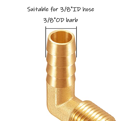 Uenede 3Pcs Brass 1/4"Npt Male X 3/8" Barb 90°Elbow Threaded Pipe Hose Barb Fittings For Water/Oil/Gas #TOP2
