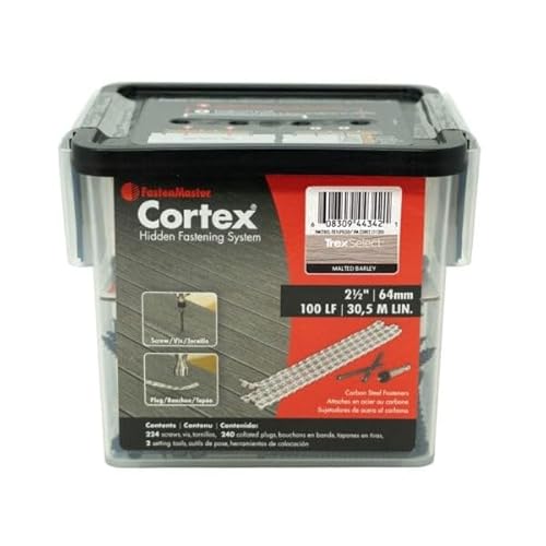 Fastenmaster Collated Cortex Hidden Plug Fasteners for Trex Decking – Malted Barley (100 ln/ft)