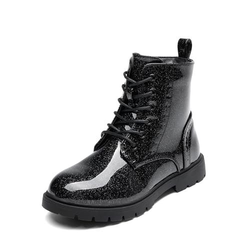 DREAM PAIRS Boys Girls Side Zipper Combat Ankle Boots(Toddler/Little Kid 9 Toddler All Black