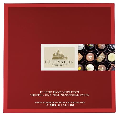 Lauensteiner Trüffel- und Pralinen-Spezialitäten | 400g 16-fach sortiert mit und ohne Alkohol | Verschenken Sie pures Schokoladenglück an Ihre Liebsten