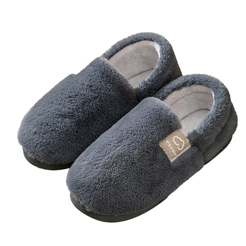 Genérico Zapatillas Impermeables Mujer Zapatillas Termicas Zapatillas de casa para Hombre y Mujer, Antideslizantes, de algodón y Lino, para Interior y Exterior, Zapatilla Estar por (Dark Gray, 40)