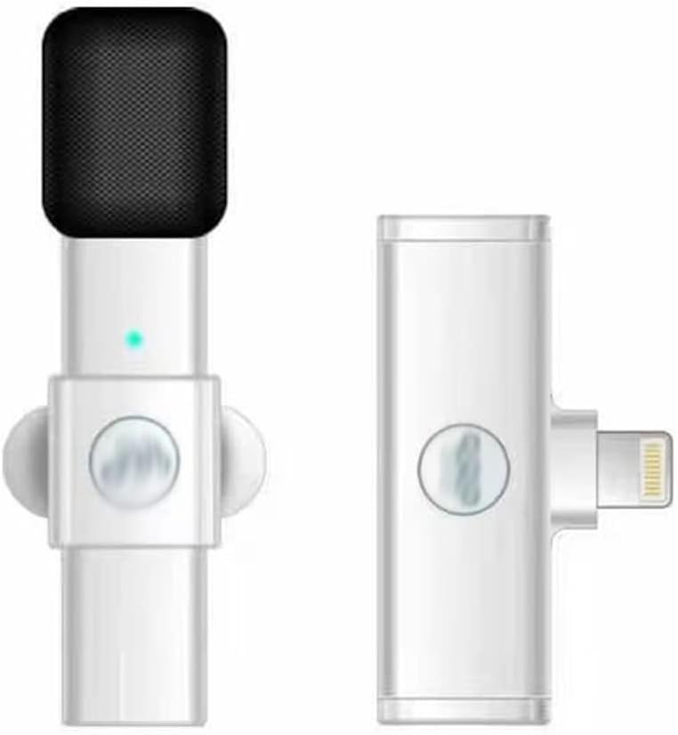 Lavalier Microphone Portable Audio Video Recording Mini Mic for Live Stream Phone Mic(OneColor,for iOS)