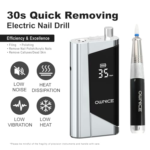 Taladro Eléctrico Profesional para Uñas 35000RPM Inalámbrico miniatura 3
