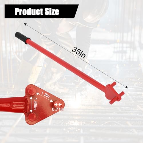 Tcatec 35 Inch Manual Rebar Bender, Hand Operated Flat Bar & Steel Rod & Metal Bending Tool with Reverse Haed for 5/8” Rebar Bars - Thumbnail 2