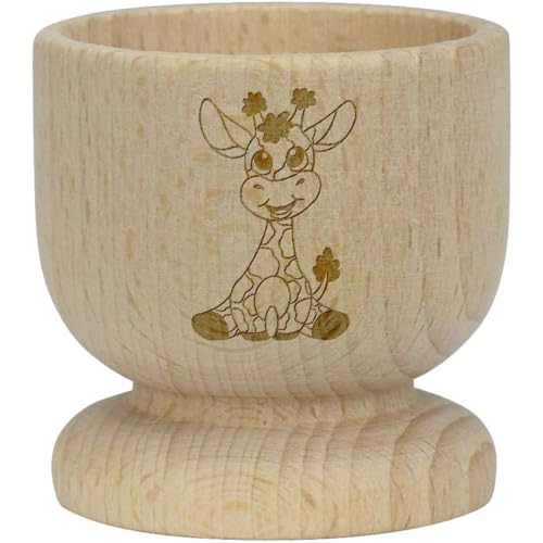 'Cute Baby Giraffe' Wooden Egg Cup (EC00027682)