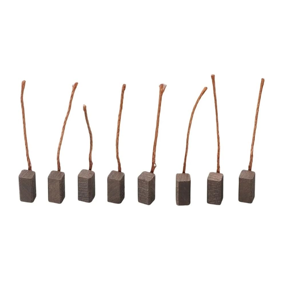 Części mechaniczne generatora ogólnego przeznaczenia, 8 sztuk/opakowanie, 5 x 5 x 10 mm miedziane szczotki węglowe, odpowiednie do szlifierek kątowych, młotków i narzędzi obrotowych