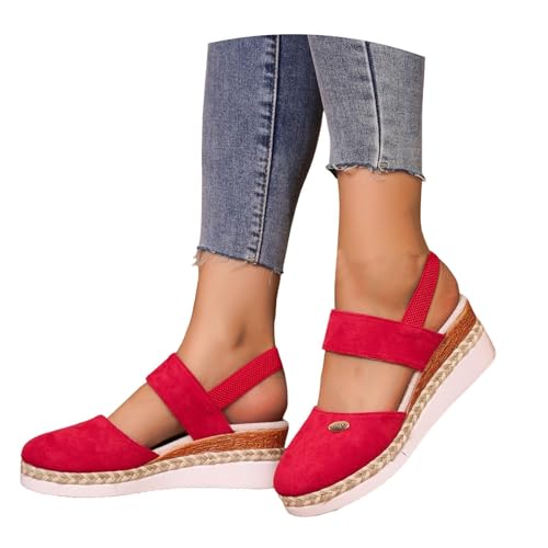 Sandali ortopedici con zeppa da donna: i sandali da donna alla moda sono progettati in uno sport alla moda. Sandali da donna con punta aperta e tomaia realizzata in pelle vegana. Il tacco a zeppa mantiene un centro stabile aumentando l'altezza, evitando l'affaticamento dei tradizionali tacchi alti e migliorando la bellezza del corpo.