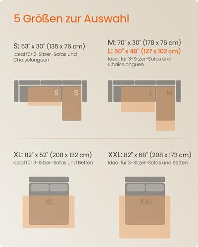 Feandrea wasserdichte Hundedecke, Decke, 135 x 76 cm, Autoschondecke für Haustiere, Sofaschutz, maschinenwaschbar, rutschfeste Unterseite, Stepp-Design, Taubengrau PPB024GD01