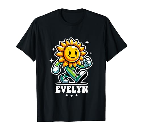 Evelyn - Bonito diseño de girasol para niñas con nombre Evelyn Camiseta