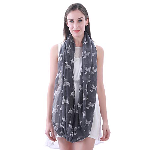 Lina & Lily West Highland White Terrier Dog Print Women's Infinity Scarf Lightweight4