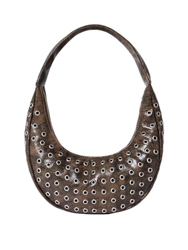 Image of Floerns Women's Leather Boho Handbag Y2k Studded Shoulder Bag Underarm Bag