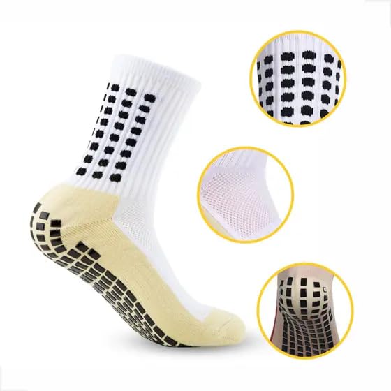 INSFIT Athletic Anti-Slip Grip Socks For Men Women, Mens and Womans Grip Socks For Footballers Non Slip Grip, Men and Women Athletic Socks For Soccer Gym Yoga Basketball Football Sports (1-Pair) - Image 9 thumbnail