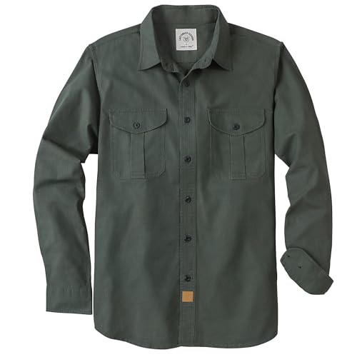 La mejor comparación de Camisas casual para Hombre disponible en línea. 46 Dubinik® Camisas con Botones para Hombre Camisa Casual Trabajo Vintage Duro Stretch Regular Fit Manga Larga
