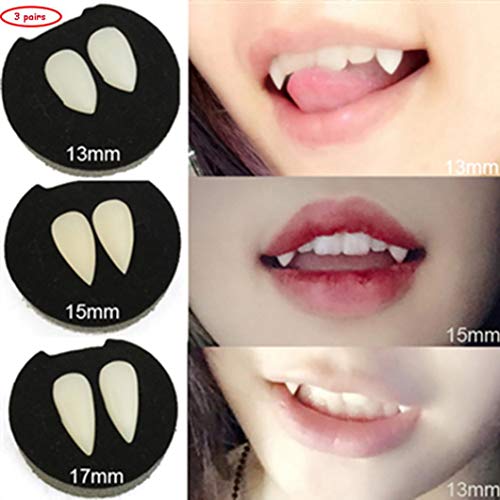 Halloween Makeup, 3 Pair Vampire Teeth Fangs Dentures Props Halloween Costume Props Party Favors