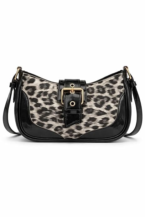 haveglam New Launch Design Women's Leopard Print Shoulder Bag with Buckle Detail | Trendy Hobo Sling Bag | Fashion Handbag for Daily Use, Collage Casual,Office Fashion outfits-picture-40
