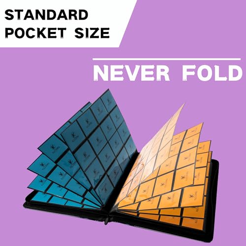 Image of 1000+ Pockets Trading Card Binder, 16-Pocket Card Ablum Compatible with MTG,Sports Cards & Other Standard Size Trading Cards (Light Purple)
