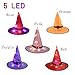 Produktbild 5Pcs Halloween-Hexe glühender Hut, Dekoration LED Outdoor Hängen Beleuchtetes Hexe Kappen-Kostüm-Party-Zubehör für Outdoor-Garten-Baum