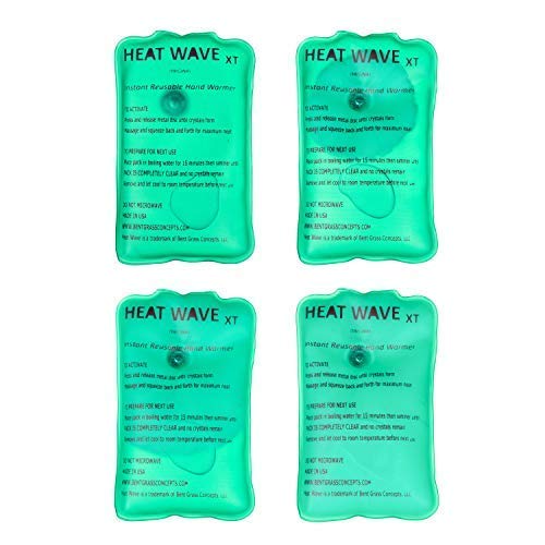 Made in USA: HEAT WAVE Instant Reusable Heat Pack, XT Large Instant Reusable Hand Warmers 4-Pack, for Camping, Hiking, Pain Relief (3x6\"), Click Heat - Thumbnail 4
