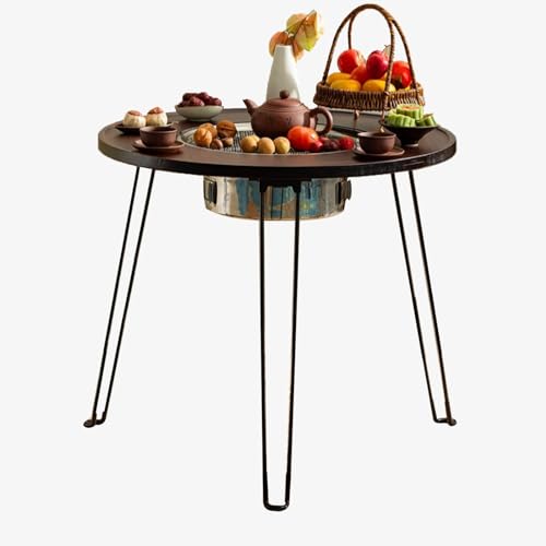Parrilla pequeña plegable de carbón, estufa portátil de camping, parrilla coreana para el hogar, mesa redonda para exteriores dentro de nosotros