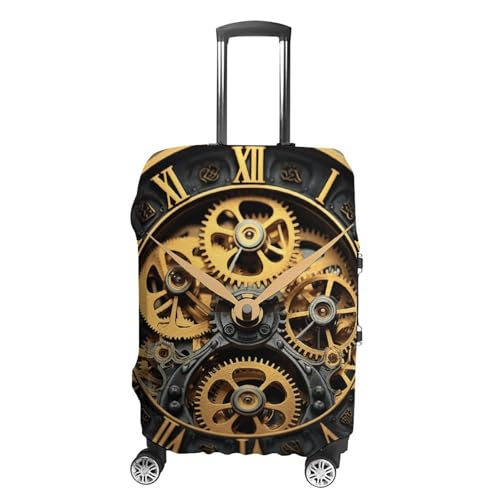 Travel Luggage Cover Elastic Suitcase Protector Anti-Scratch Washable Clock Gear Luggage Sleeve Tsa Approved Carry on Covers Baggage Cover Fits 18-32 Inch Luggages