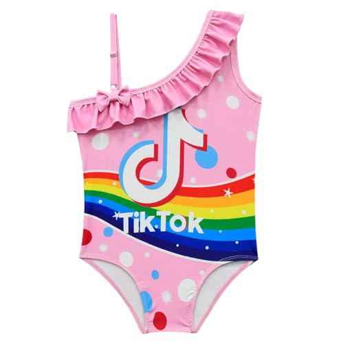 Image of Little Girls One-Piece Swimsuit Girls Ruffles One Piece Swimsuits Swimwear Beach Sport Bathing Suit(7-8Y /130cm,pink2)