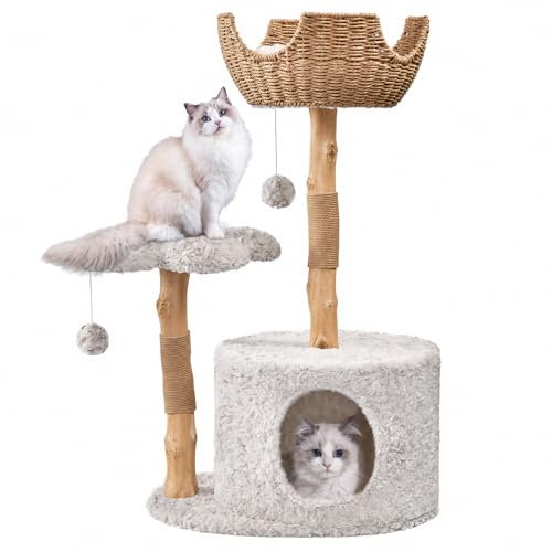 Easyego Solid Pear Wood Cat Tree