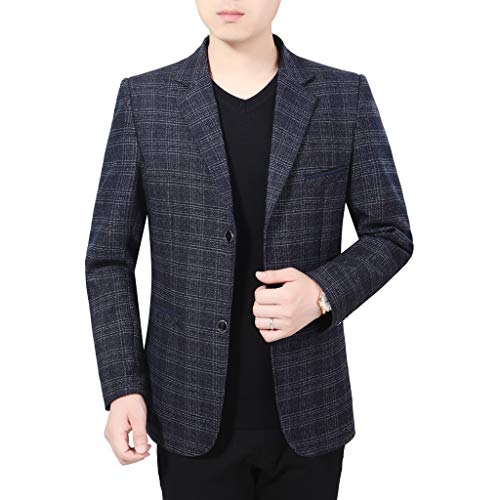 Buy Discount Men's Blazer Big and Tall Casual Lightweight Two Buttons Standard-Fit Lapel Comfort Bus...