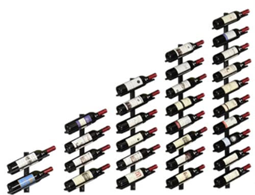 reshare - Casier a Vin Porte-Bouteilles Mural Etagere de Rangement - Noir Lot de 5 Cover