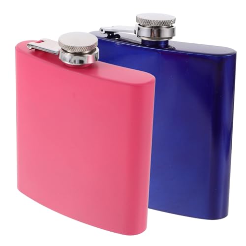 Ciieeo 2pcs Portable Stainless Steel Hip Flask Liquor Container for Outdoor Camping Hiking and Boating Lightweight and Whiskey Flask for Men
