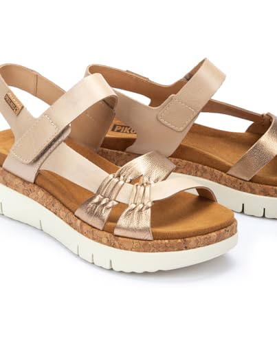 Image of PIKOLINOS Palma W4N-0968 Women's Sandals - Stylish Premium Leather Wedge Sandals - Cushioned Insole, Hook & Loop Closure, Ultra-Light Sole for Everdat Walking