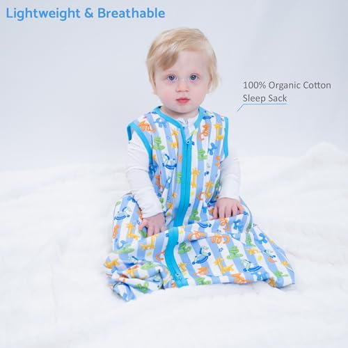 Image of LollyBanks Sleep Sack, 100% Cotton Neutral Baby Sacks, 0.5 TOG Sleep Sacks Lightweight with 2-Way Zipper