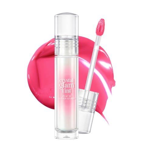 Image of CLIO Crystal Glam Tint, Glossy Lip Tint with Glass-Like Shine, Lightweight Buildable Lip Stain, Long-Lasting Color, Non-Sticky, Korean Lip Tint, Safe for Sensitive Lips (014 HEART PINK DIAMOND)
