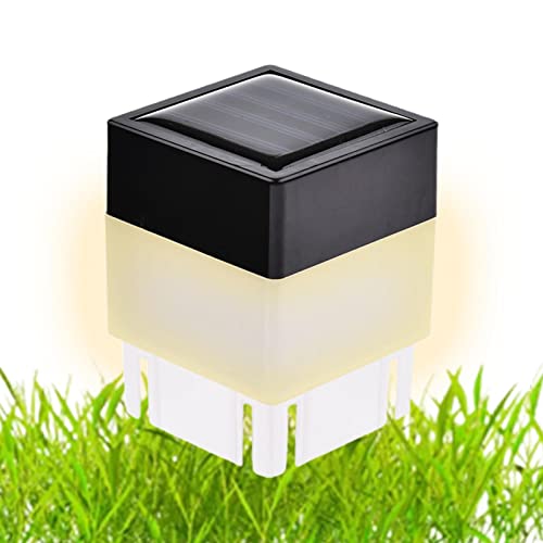Youding Luces solares de poste – Lámpara de pasillo blanca cálida de alto brillo, luces solares para escaleras al aire libre, escalones, vallas, patio, y camino