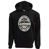Guinness Pullover Hoodie With Large Brewed In Dublin Label, Black Colour