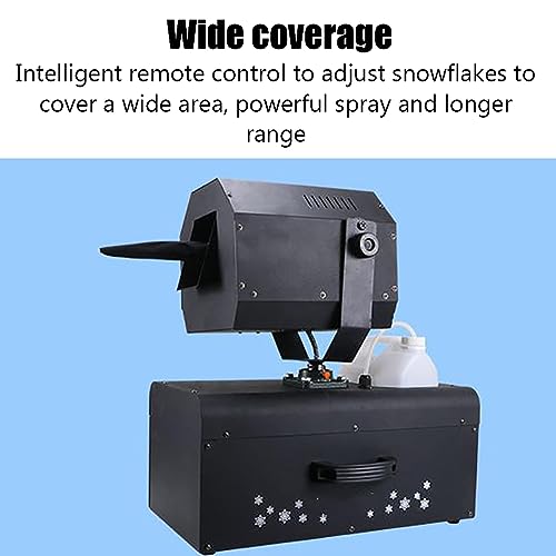 Máquina portátil de nieve artificial, máquina pulverizadora de efecto nieve de 2000 W con control remoto, cabezal oscilante de 90° y tamaño ajustable de copos, para Halloween miniatura 4
