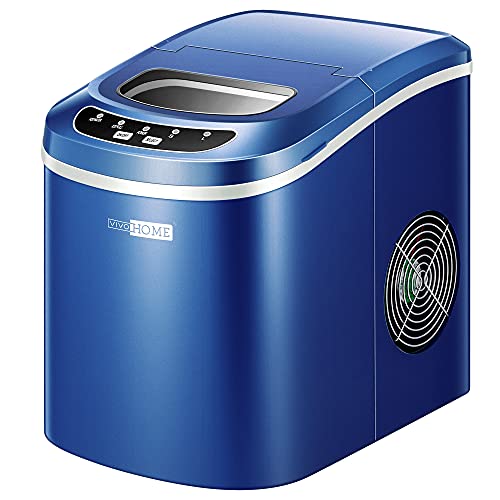 Photo 1 of VIVOHOME Electric Portable Compact Countertop Automatic Ice Cube Maker Machine with Hand Scoop and Self Cleaning Function 26lbs/Day Navy Blue