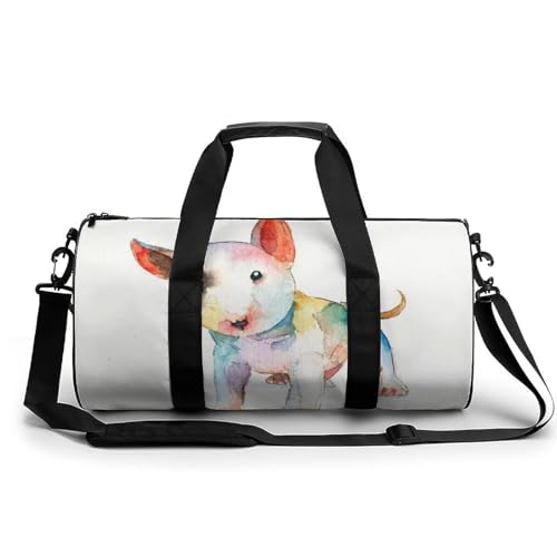 Sac de camping chien en aquarelle pour randonnée et duffel bag