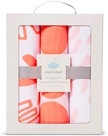 Muslin Swaddle Blankets Pink Lemonade 3 Pack - Cloud Island - Bright Pink